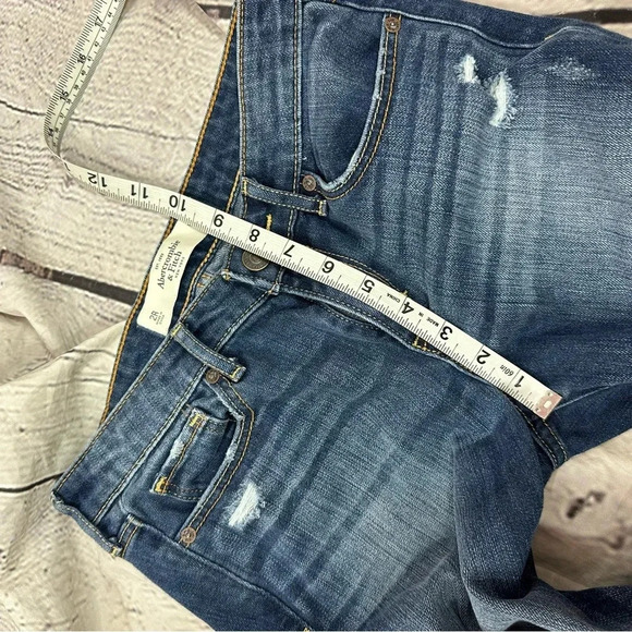 abercrombie & fitch skinny boot distressed jeans size 2 regular 26/33 boho - Picture 7 of 10